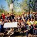 Участники Байкальского проекта-2002 у построенного моста через р.Ангасолку.